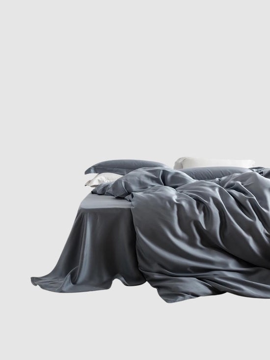 Parure de lit en soie 25 Momme 220x240 - Gris