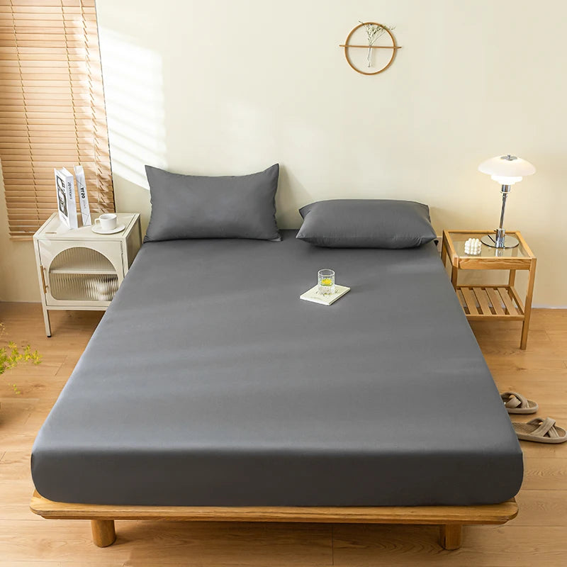 Drap housse imperméable gris - Taie d’oreiller 48x74cmx2