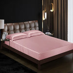 Drap housse en soie rose - 140x200x25cm