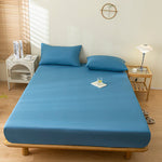 Drap housse imperméable bleu - Taie d’oreiller 48x74cmx2