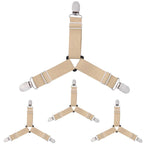 Clip triangulaire antidérapant pour draps ajustable - 4 Pcs Marron