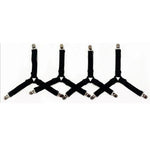 Clip triangulaire antidérapant pour draps ajustable - 4 Pcs Noir