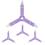 Clip triangulaire antidérapant pour draps ajustable - 4 Pcs Pourpre