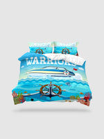 housse de couette thème marin - 135x200cm