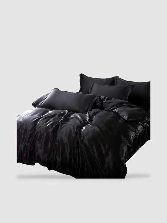 Parure de lit en soie 150x200 - Noir
