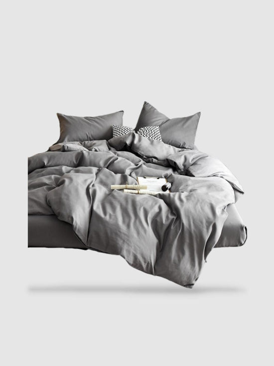 housse de couette unie 240x260 - Gris