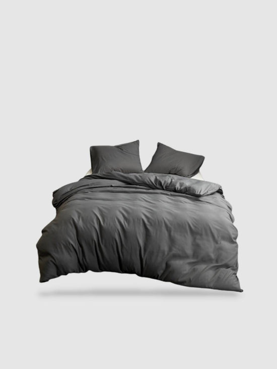 housse de couette unie 220x240 - Gris foncé
