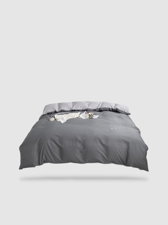 housse de couette tibétaine 220x220 - Gris/gris clair