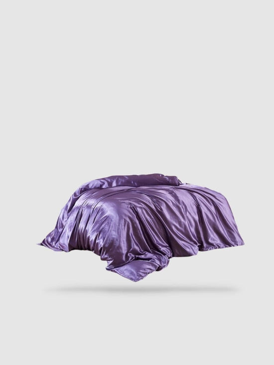 housse de couette satin de coton 160x210 - Violet foncé