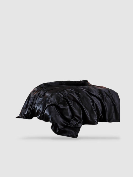 housse de couette satin de coton 200x200 - Noir