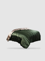 Housse de couette en soie de mûrier 260x240 - Kaki/beige