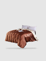 Housse de couette en soie de mûrier 260x240 - Marron/beige