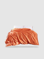 housse de couette 260x240 soie Orange