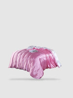 Housse de couette en soie de mûrier 260x240 - Rose/gris