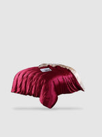 Housse de couette en soie de mûrier 260x240 - Rouge/beige