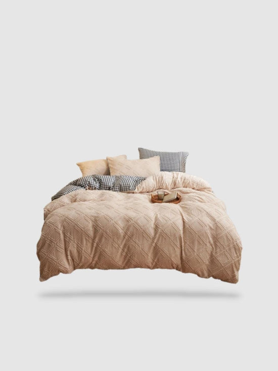 housse de couette brodée 150x200 - Beige