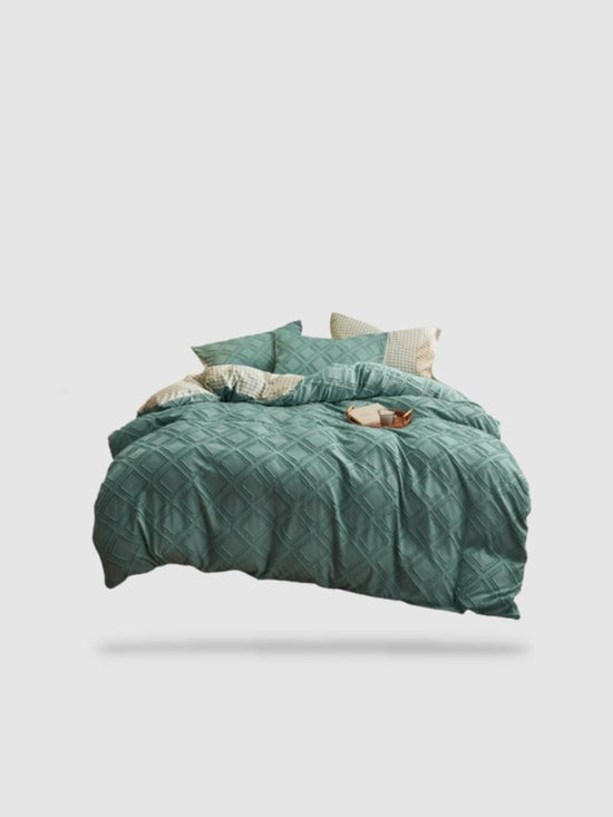 housse de couette brodée 150x200 - Vert