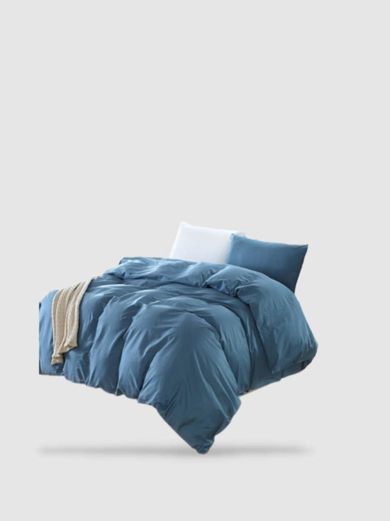 housse de couette coton lavé 150x200 - Bleu pastel