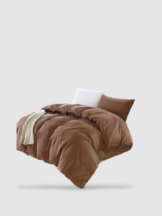 housse de couette coton lavé 150x200 - Marron