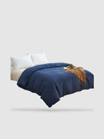 housse de couette en coton 260x240 - Bleu