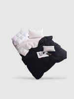 housse de couette en coton 260x240 - Noir/blanc