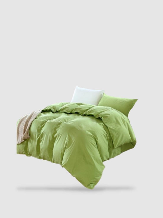 housse de couette coton lavé 180x220 - Vert
