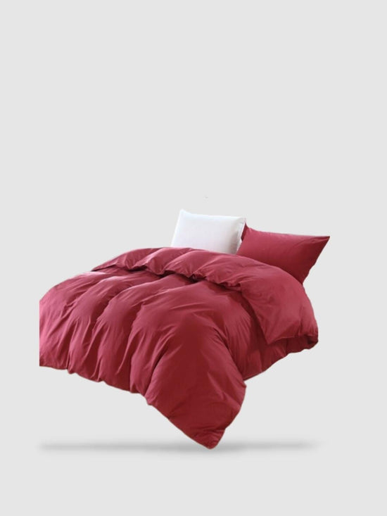 housse de couette coton lavé 160x210 - Bordeau