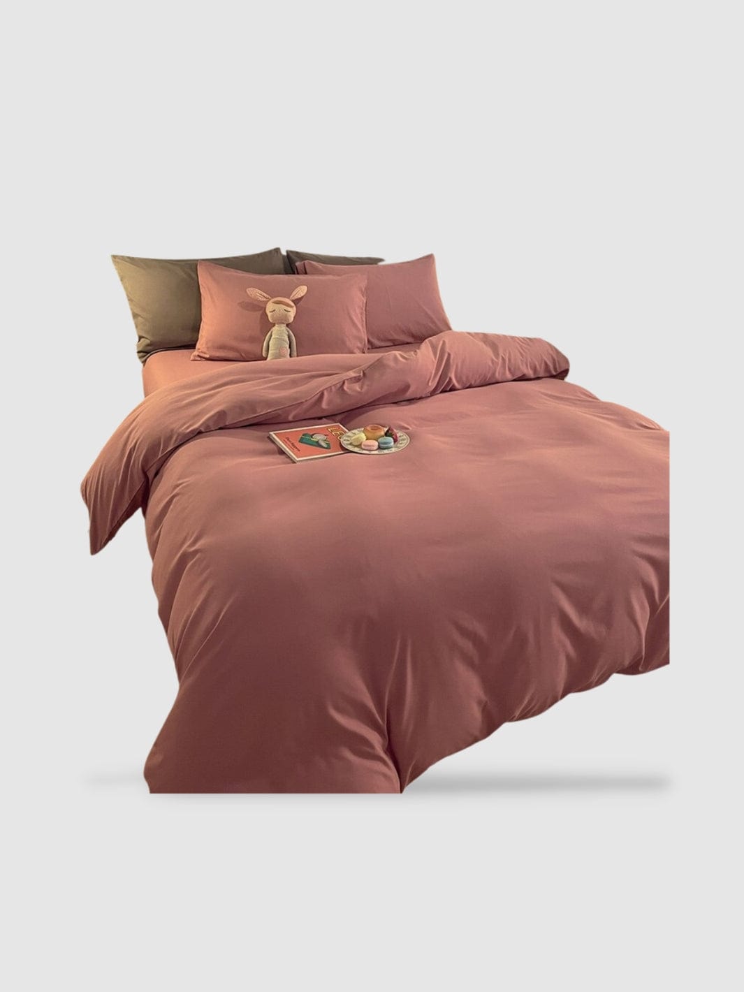 housse de couette coton polyester Mauve / 150x200