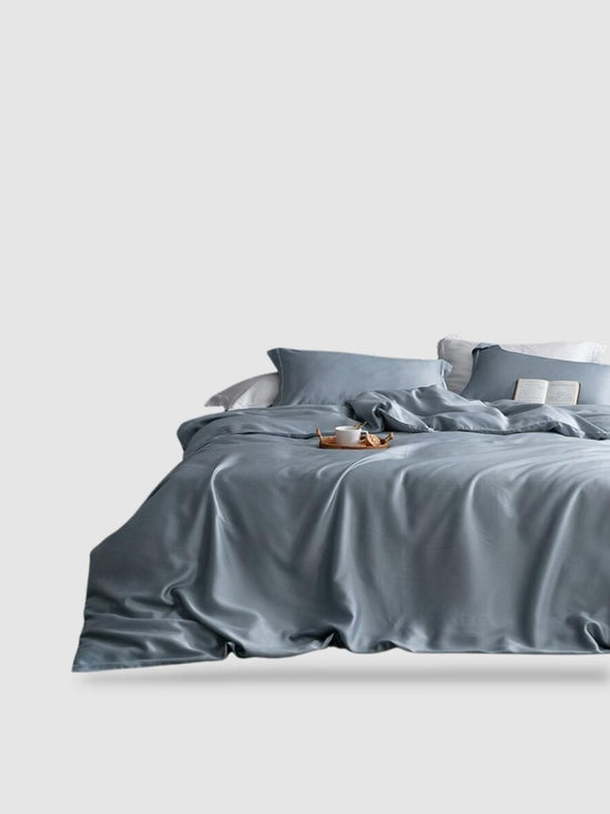 Housse de couette en soie naturelle 160x210 - Gris