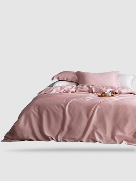 Housse de couette en soie naturelle 160x210 - Rose
