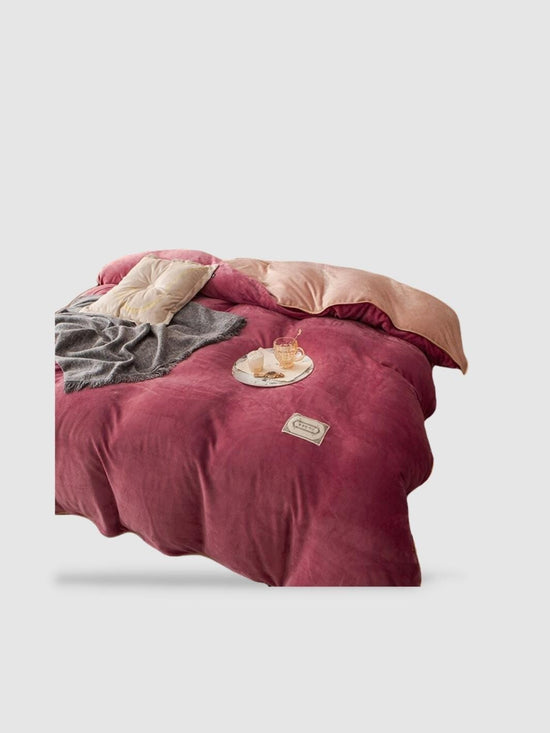 housse de couette hiver 200x230 - Rouge/rose
