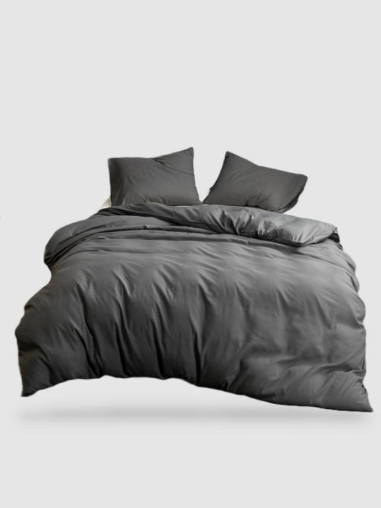 housse de couette en microfibre 200x200 - Gris foncé