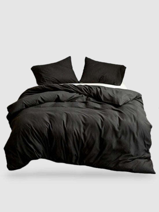 housse de couette en microfibre 260x240 - Noir