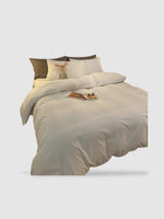 housse de couette polyester et coton 160x210 - Blanc