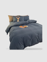 housse de couette polyester et coton 160x210 - Bleu