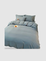 housse de couette polyester et coton 160x210 - Bleu claire