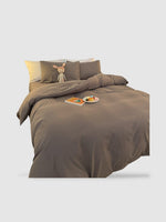 housse de couette polyester et coton 160x210 - Gris