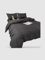 housse de couette polyester et coton 160x210 - Noire