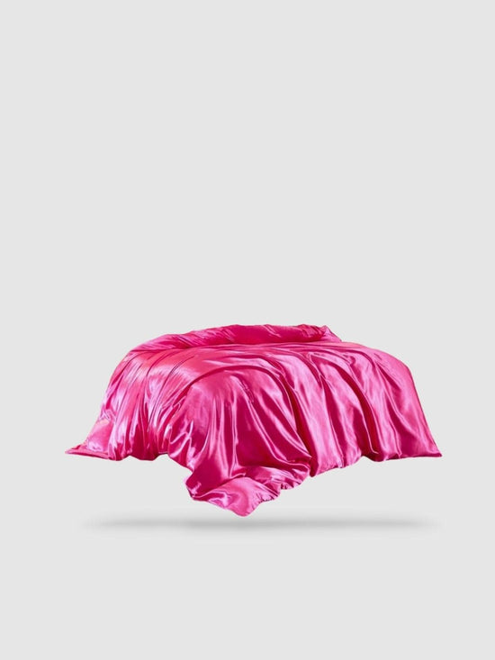 housse de couette satin de coton 200x230 - Rose bonbon