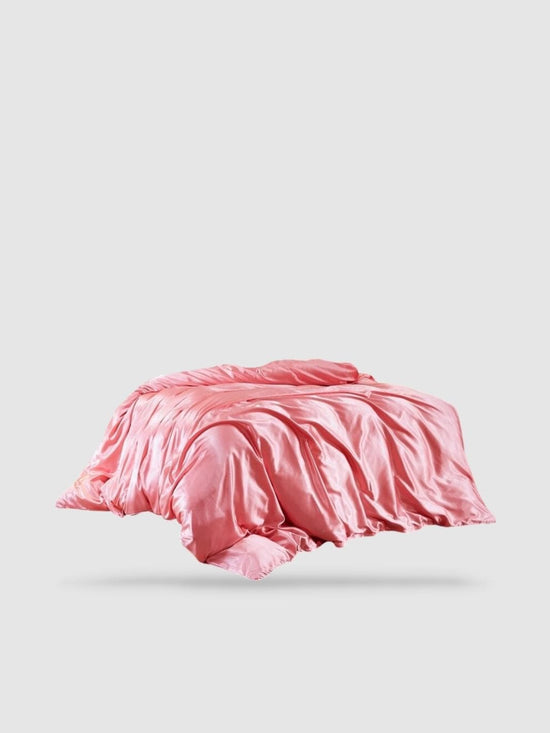 housse de couette satin de coton 180x210 - Saumon