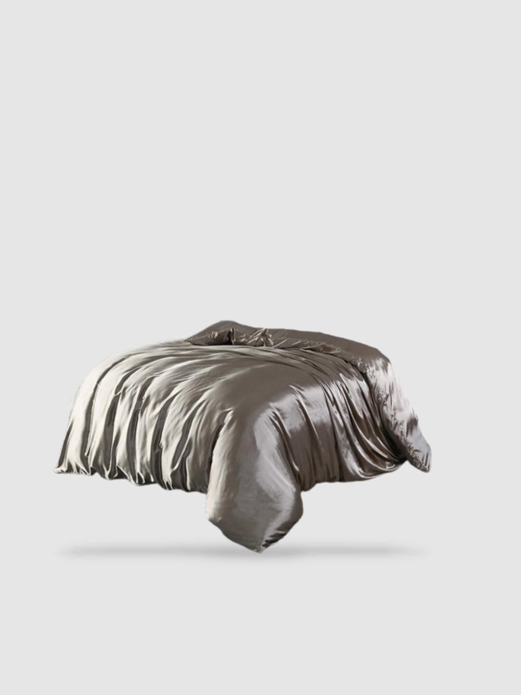 Housse de couette en soie de mûrier 150x200 - Gris métal