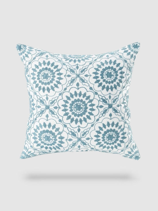 housse de coussin brodée florale 45x45 - Motif 8