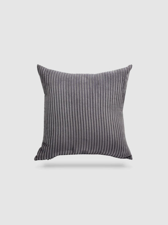 housse de coussin en velours côtelé 45x45 - Gris foncé