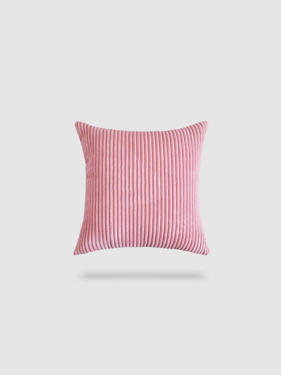 housse de coussin en velours côtelé 45x45 - Rose bonbon