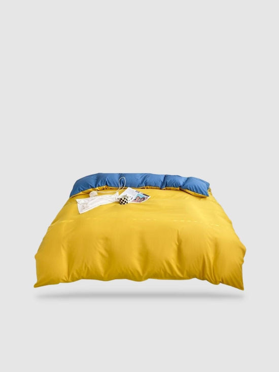 housse de couette tibétaine 180x230 - Jaune/bleu