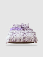 parure de lit avec couleur marbre Violet
