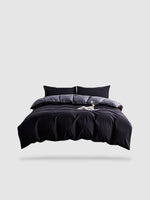 parure de lit uni 200x200 - Noir/gris