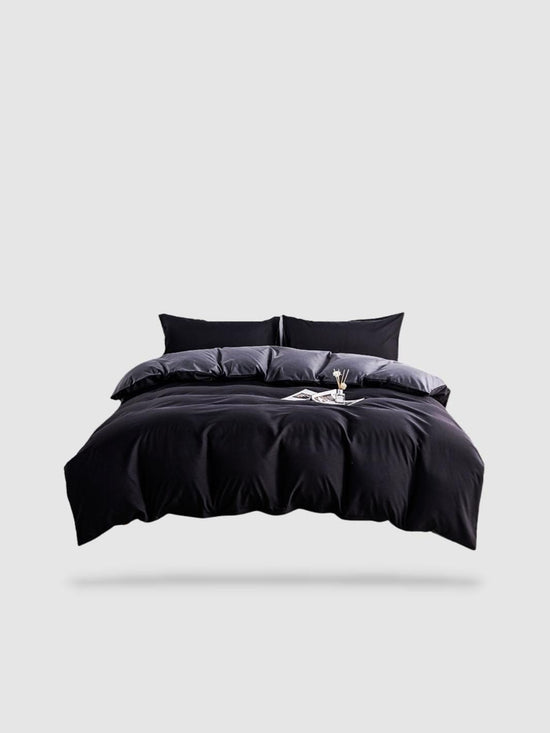 parure de lit uni 200x200 - Noir/gris