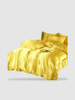 parure de lit en soie 160x200 Jaune