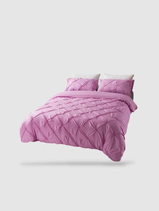 Parure de lit plissée 200x200 - Rose